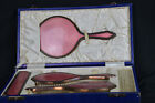 5pc Exquisite Vintage Pink Guilloche  Vanity Set With Case  jl1122bs062 