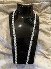 925 Sterling Silver Rope Chain Necklace 24-inch Solid 7mm Wide Free Gift ship 