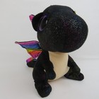 Ty Beanie Boos Babies Black Dragon Anora Plush 9  Stuffed Toy Rainbow Wings