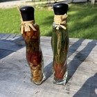 Lot 2 Twisted Decorative Kitchen Countertop Liquid Glass Bottles With Vegetables