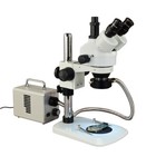 3 5x-45x Zoom Trinocular Stereo Microscope 20w Led Fiber Ring narrow Table Stand