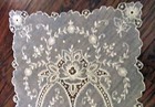 Vtg Table Runner Scarf 34  Beige Net Tambour   Combination Lace Embroidery
