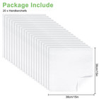 20pcs White Cotton Men Handkerchiefs Hanky Pocket Square Hankie Lot Set Vintage