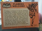 1966 Topps Batman Black Bat Set Break  51 Flaming Welcome Trading Card