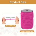 Macrame Cord 5mm X 295 Ft Handmade Natural Cotton Rope 8 Strand Rose Red