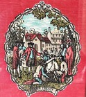Framed Fabric Art Sculpture Colonial Scene Textile Gallery Wall Art Cottage Core