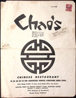 Vintage Chao s Chinese Restaurant Menu Garden Grove Ca Oriental Atmosphere