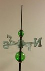  2 5   Green Glass Ball For Weathervane Or Lightening Rods 