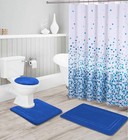 Complete 16pc Bathroom Collection With Non-slip Mats   Elegant Royal Blue Design