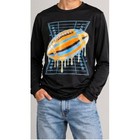 Athletic Works Boys Xl 14-16 Black Long Sleeve Dripping Football Graphic Tee