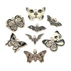 40pcs Gothic Themed Enamel Charms Metal Butterfly Bat Charms For Jewelry Making