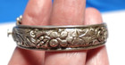 Sterling Silver Antique Bangle Bracelet Repousse Design For Child 11 4 Grams