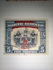North Borneo 1947 Crown Colony Overprints  1- 5 High Values Used Album Page
