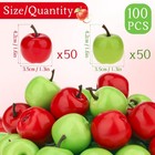 100 Pcs Mini Fake Apples Decor Artificial Green Red Apple Fruit
