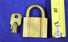 Vintage Us Army Brass Dynalok Padlock With Brass Barrel Key  Matching Numbers