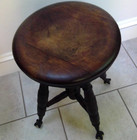 Antique Victorian Solid Adjustable Piano Stool W  Claw And Glass Feet Merrian