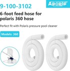 2 Pcs  9-100-3102 6ft Feed Hose For Polaris 360 Cleaner White 