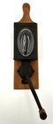 Antique Wall-mounted Coffee Grinder -mahogany No 8 - Cast Iron tin glass On Wood
