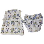Vtg Daydreamers Newborn Boy s Vest   Bottoms Set 100  Cotton Cartoon Print