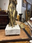 Bronze Sculpture Of A Woman With Flowers European Bronze 19th Century Antique