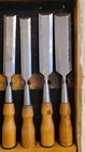 Vintage 8 Piece Bevel Edge Wood Chisel Set In Original Wooden Box Free Shipping 
