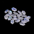  wholesale  Natural  Rainbow Moonstone Faceted Long Hexagon Shape Loose Gemstone