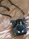 Coach Black Drawstring Bucket Bag Logo Stripe Accent With Dust Bag