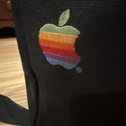 Vtg Apple Macintosh Messenger Bag Rainbow Logo Rare Premium Bag Retro Black