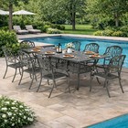 9 Pcs Outdoor Cast Aluminum Dining Table   Chairs Patio Furniture Set For Garden