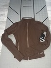 Fashion Nova Prostretch Women s Track Jacket Full Zip Pockets Brown L