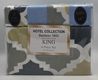 Clara Hotel Collection 100  Cotton 6-piece King Size Geometric Pattern Sheet Set