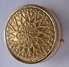 Vintage Silver Tone Round Pill Box With 3 Compartments Made In Japan
