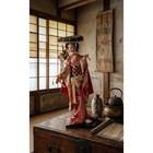 Vintage 1950s Japanese Ningyo Doll 16  Red Silk Kimono Geisha Display Figure