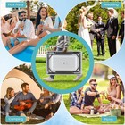 Folding Ice Cooler Table With Drain And Skirt  Foldable Beverage Cooler Table