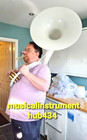 Sousaphone White 22  Bell Of Pure Brass Just Used Once As Demo  Case   Free Ship