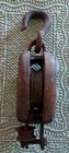 Antique Wood   Metal Single Pulley Block   Tackle - Used  Worn