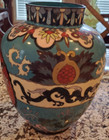 Vintage Cloisonne Phoenix Dragon Or Rooster Ginger  Vase Enamel