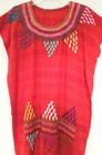 Mexican Embroidered Women s Dress L  Xl  Hand Stitch Woven Orange Huipil  
