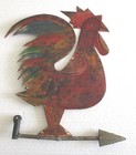 Antique Vintage Iron Rooster Weather Vane Hand Made Weathervane Cutout  