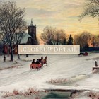 Antique Christmas Landscape Painting Giclee Print On Fine Art Paper
