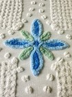 Vintage Chenille Bedspread Queen Full Size Sea Star Coverlet Blue Cabin Coastal