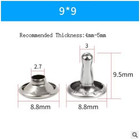 100 Sets 9mm Silver Stainless Steel Leather Rivets Double Cap Rivets Studs Faste