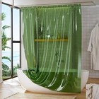 72x72 Peva Shower Curtain Liner Waterproof Green