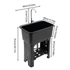 Laundry Sink Freestanding Plastic Utility Sink W storage Shelf Faucet Drain Kit