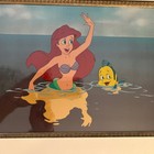 Original Disney The Little Mermaid Production Cel Ariel   Flounder Framed Coa