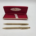 Vintage Gold Colored Centennial Pen   Pencil Writing Set In Box