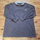 New Zealand All Blacks Rugby Polo Shirt 2xl Tie Up Heavyweight Embroidered Sport
