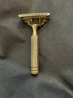 Vintage Ever-ready Safety Razor W case Fancy Gold Tone