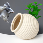 Aquarium Decor Rock Betta Fish Tank Ceramic Hideout Stone For Fish Shrimp Turtle
