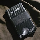 Code 118 Slim Black Carbon Fiber Pattern Wallet Money Clip W  Elastic Band